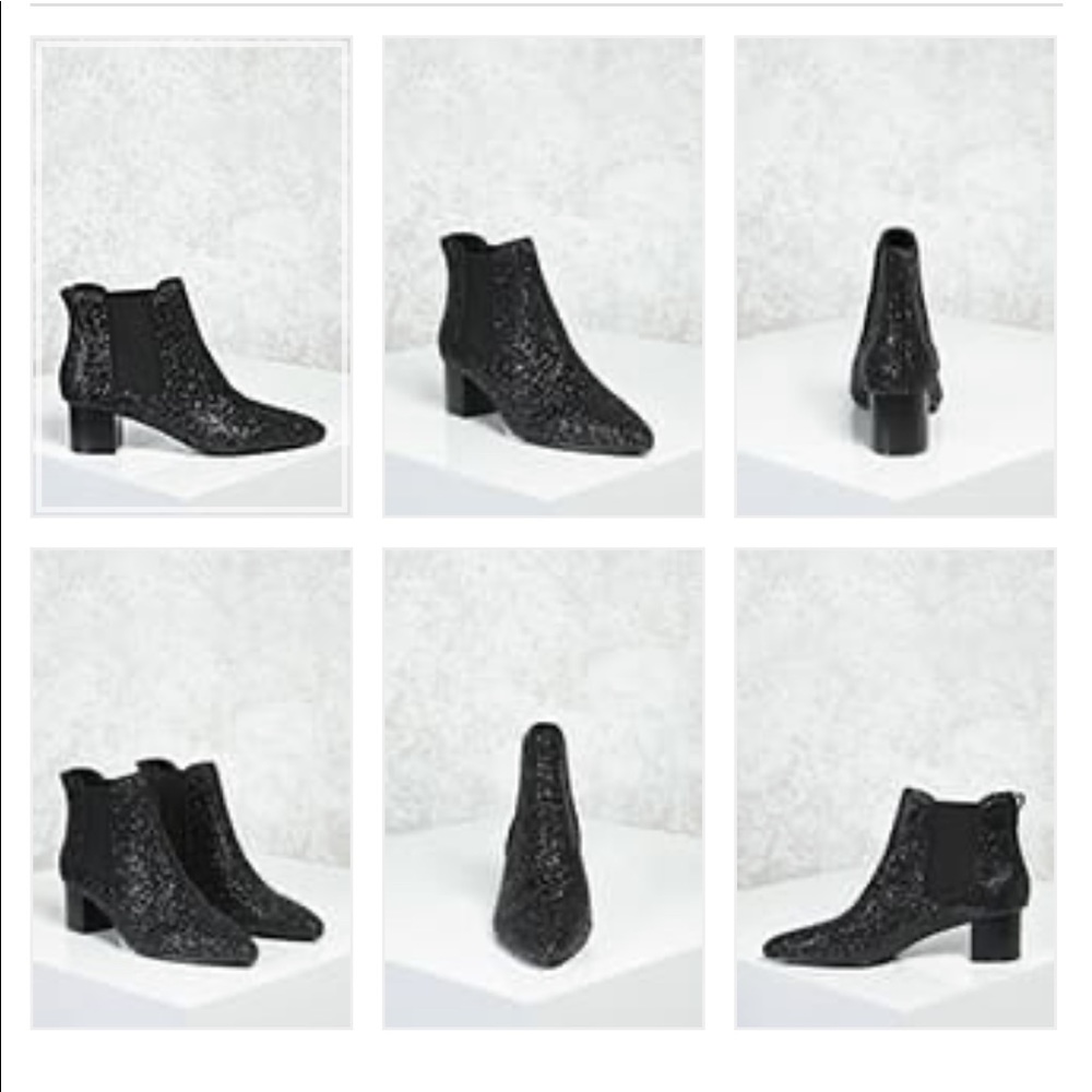 Black Glitter Chelsea Boots
